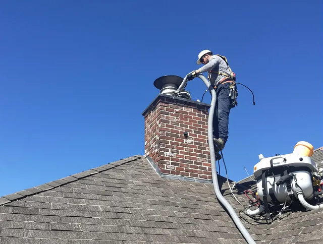 Dedicated The Hammocks Chimney Sweep team member cleaning a chimney in The Hammocks, FL