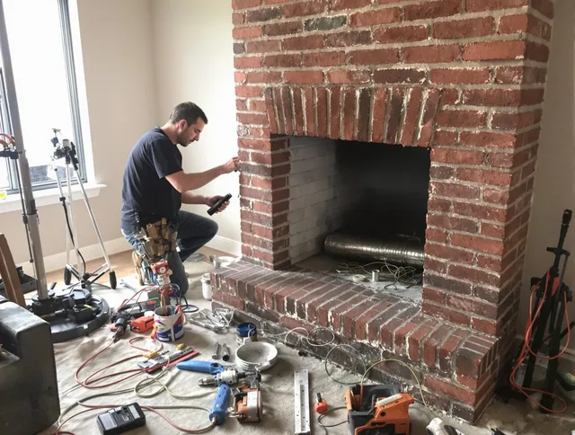 The Hammocks Chimney Sweep specialist finalizing chimney liner service in The Hammocks, FL