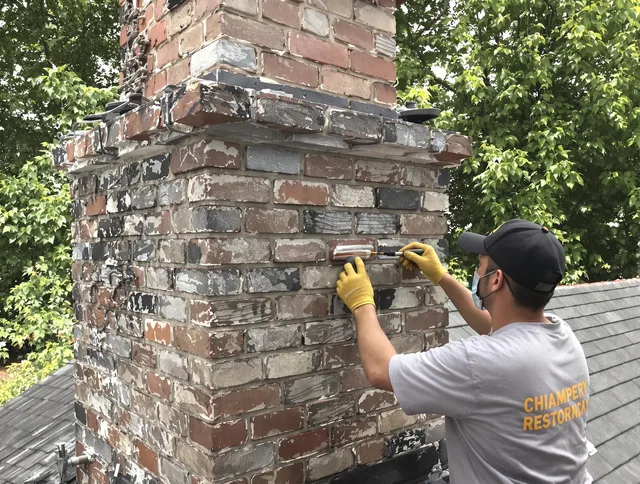 In-progress chimney restoration by The Hammocks Chimney Sweep in The Hammocks, FL